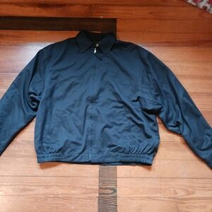 Vintage Y2K Cotton Traders Men's Classic Black Lightweight Jacket- Size Large